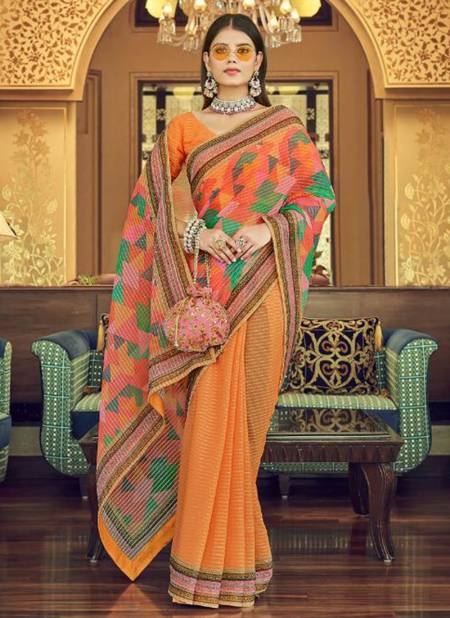 Yellow Colour Imperrial Vol 7 Arya New Latest Printed Daily Wear Georgette Saree Collection 29007